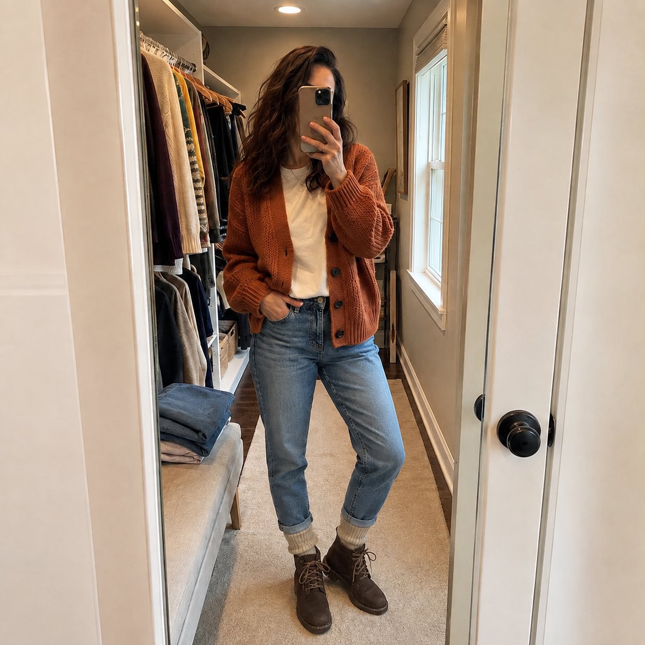 Warm socks styled with boots
